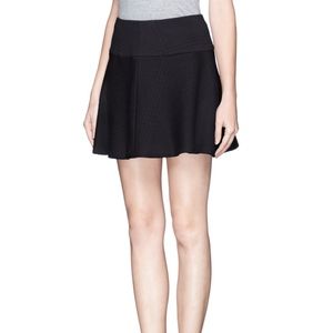 Theory Sione B Jacquard Flare Skirt Black Sz 6
